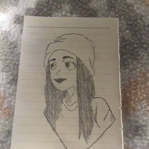 A drawing of a girl